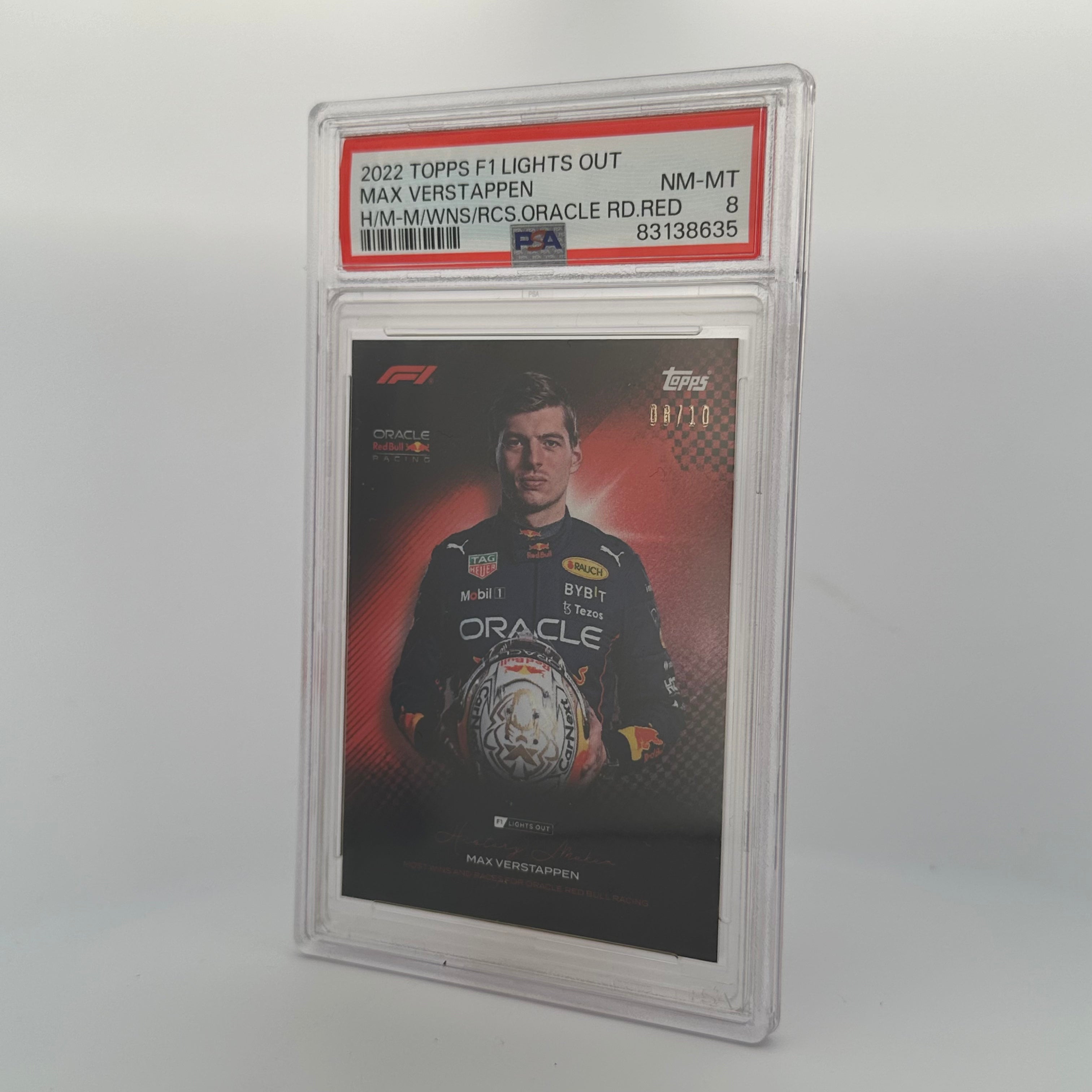 PSA 8/10 Max Verstappen History Maker Card - Most Wins & Races for Oracle Red Bull Racing - Perfect for F1 Collectors and Sports Memorabilia Displays