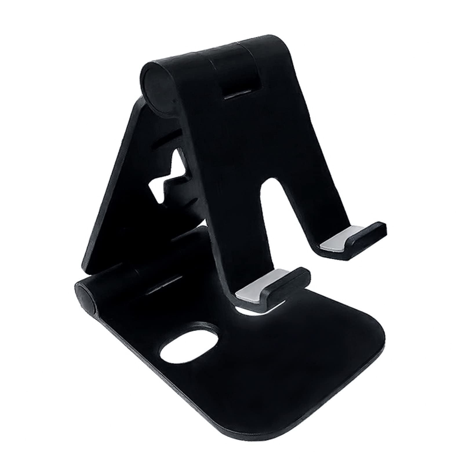 Universal Anti-Slip Silicone Tablet & Phone Stand Holder - Foldable Phone Mount Bracket for Desk, Car, Bed (Black) | Perfect for Watching Videos, Video Calls & Hands-Free Use