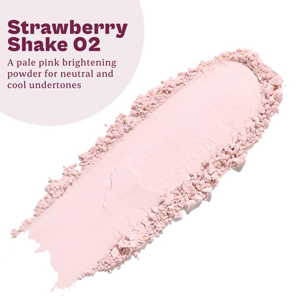 Typsy Beauty Hustle & Grind Setting Powder - Strawberry Shake | Zero Waste Built-in Powderizer | Hyaluronic Acid & Ceramides Infused | Soft Pink Paraben-Free Makeup (4.5g) | Perfect for Oil Control & Flawless Finish All Day