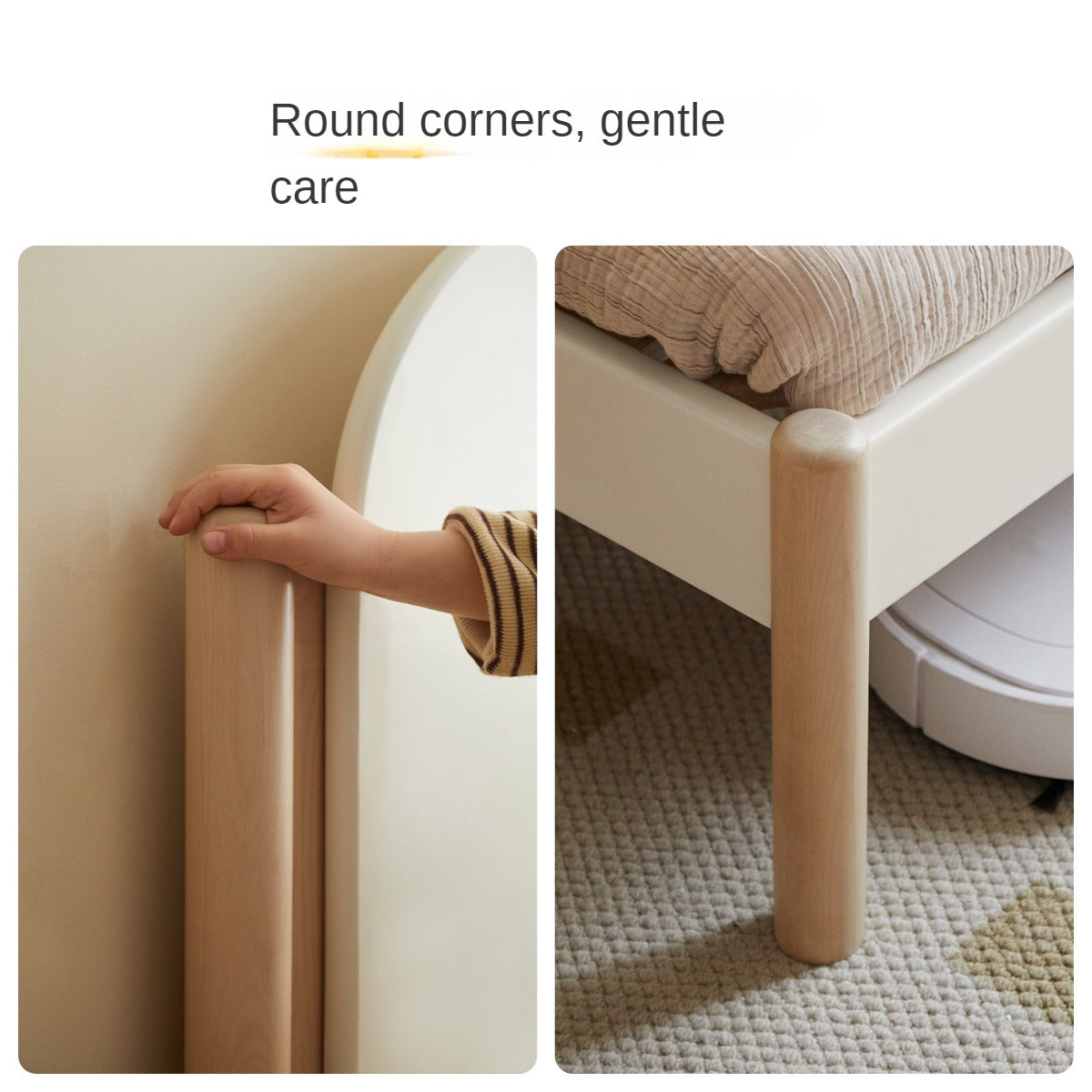 Solid Wood Poplar Kids Bed for Boys & Girls - Durable & Safe Children's Bedroom Furniture for Toddler to Teen Years