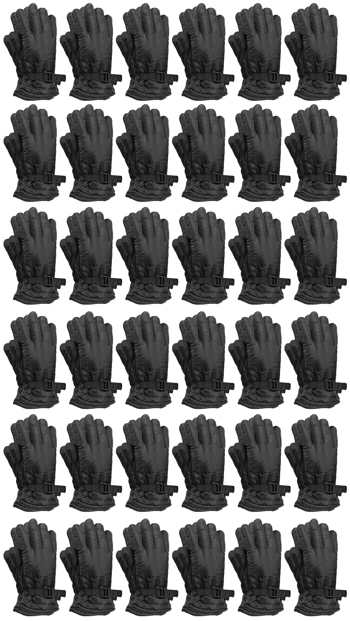 Yacht & Smith Wholesale Bulk Men's Black Winter Ski Gloves - Cold Resistant Thermal Gloves for Skiing, Snowboarding & Outdoor Activities