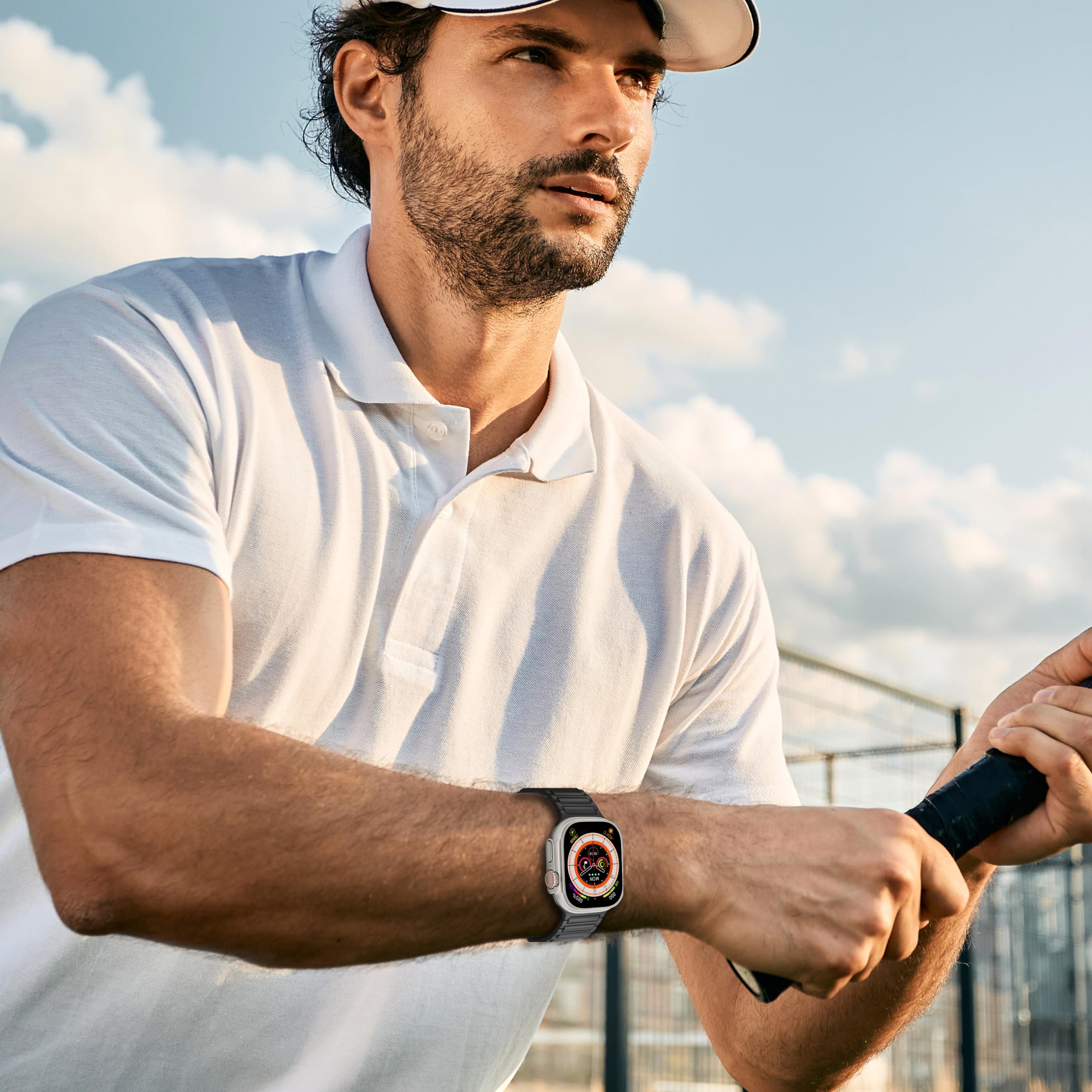 Magnetic Sport Band for Apple Watch Ultra/Series 10/9/8/7/6/5/4/3/SE - 49mm 45mm 46mm 44mm 42mm 41mm 40mm 38mm Silicone Strap for Men & Women - Durable Link Loop Wristband for Gym, Running & Outdoor Activities