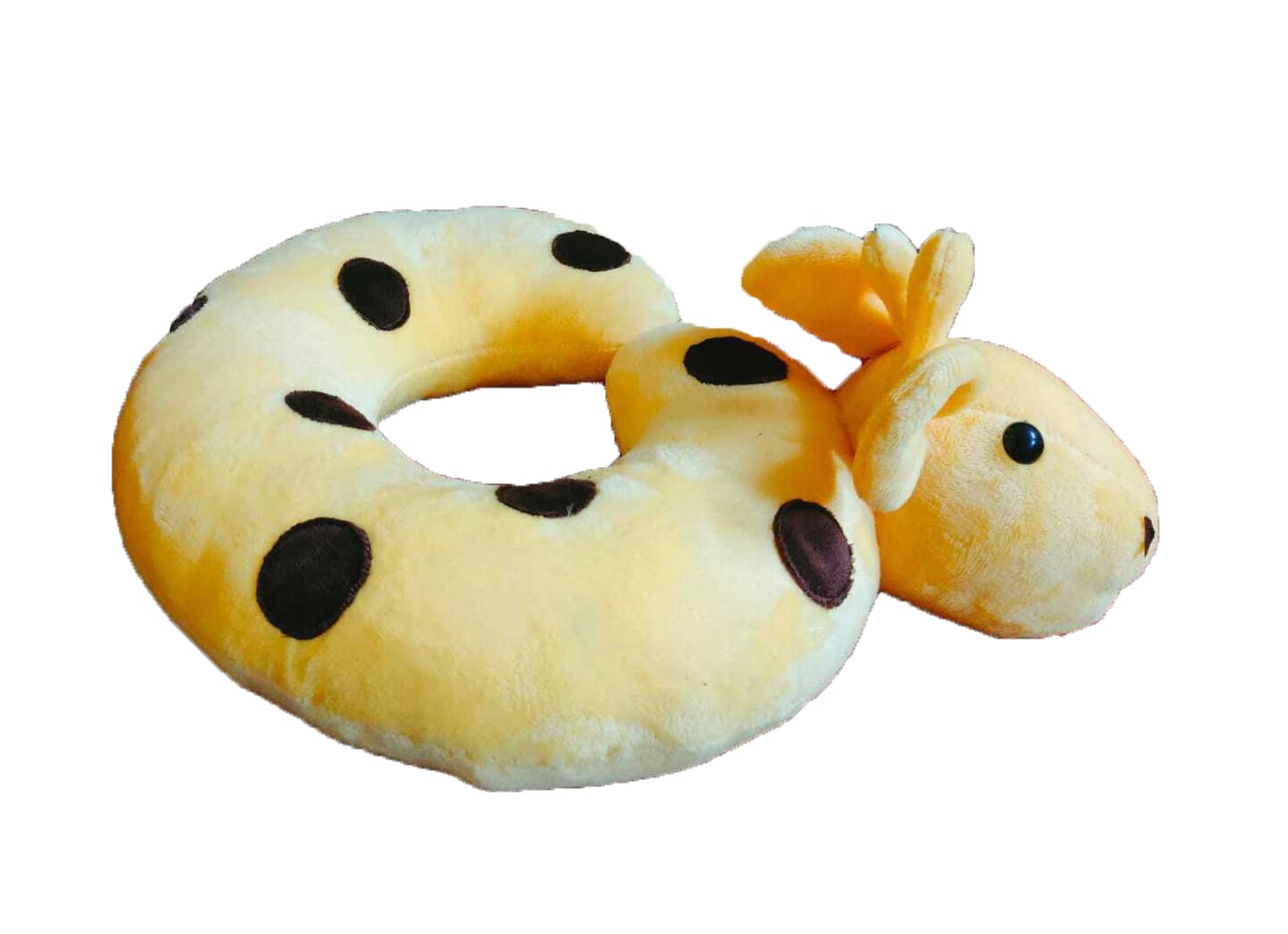 Soft Stuffed Plush Giraffe Neck Pillow for Travel - 30cm Yellow & Brown Comfortable Support for Airplane, Car, Office & Home Use