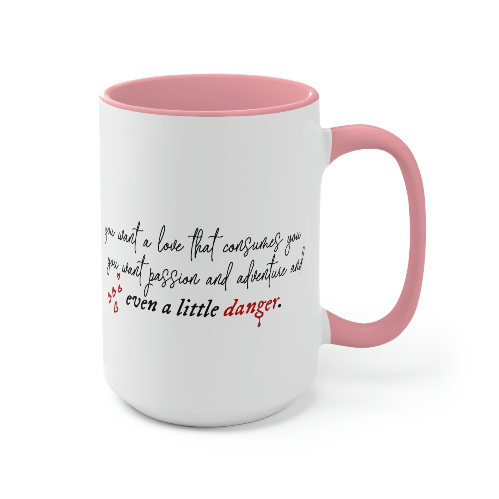 Damon & Elena TVD Coffee Mug - Valentine's Day Gift for Vampire Diaries Fans - Team Delena Merchandise - Damon Salvatore Inspired Ceramic Cup - Perfect for Coffee, Tea or Hot Chocolate at Home or Office
