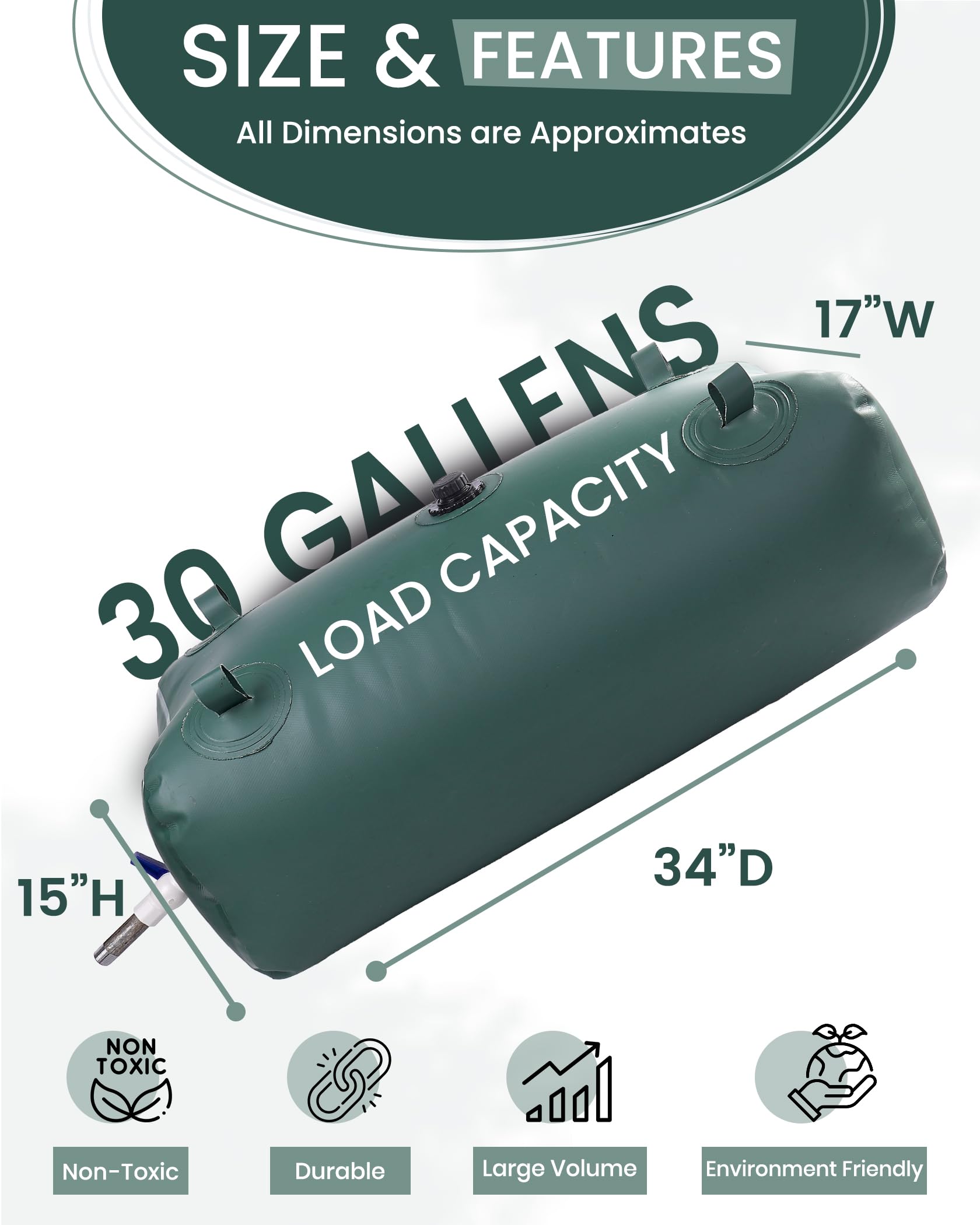 FoundGo Portable Water Storage Tank - 5 Gallon BPA-Free Collapsible Water Container for Camping, Emergency, Outdoor & Travel Use