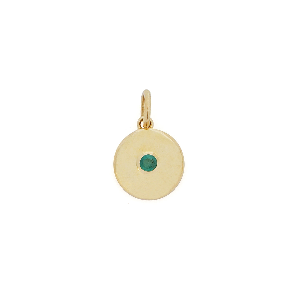 Emerald Disc Charm Pendant - Elegant Green Gemstone Jewelry for Women | Perfect for Necklaces, Bracelets & Gift Giving