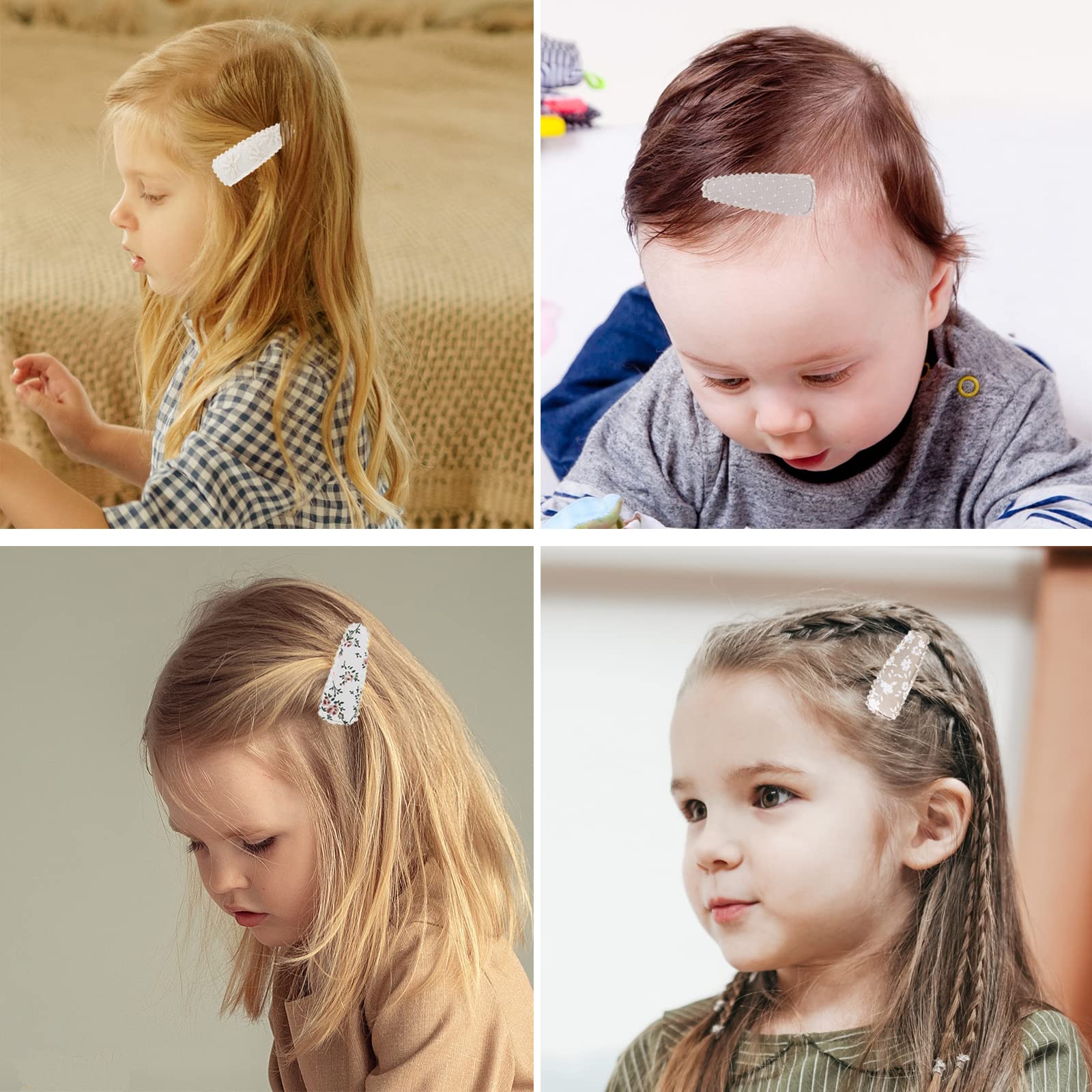 40pcs Baby Hair Clips with Floral Fabric Design - Snap Barrettes for Girls, Infants & Toddlers - Soft Hair Accessories for Everyday Use, Parties & Special Occasions