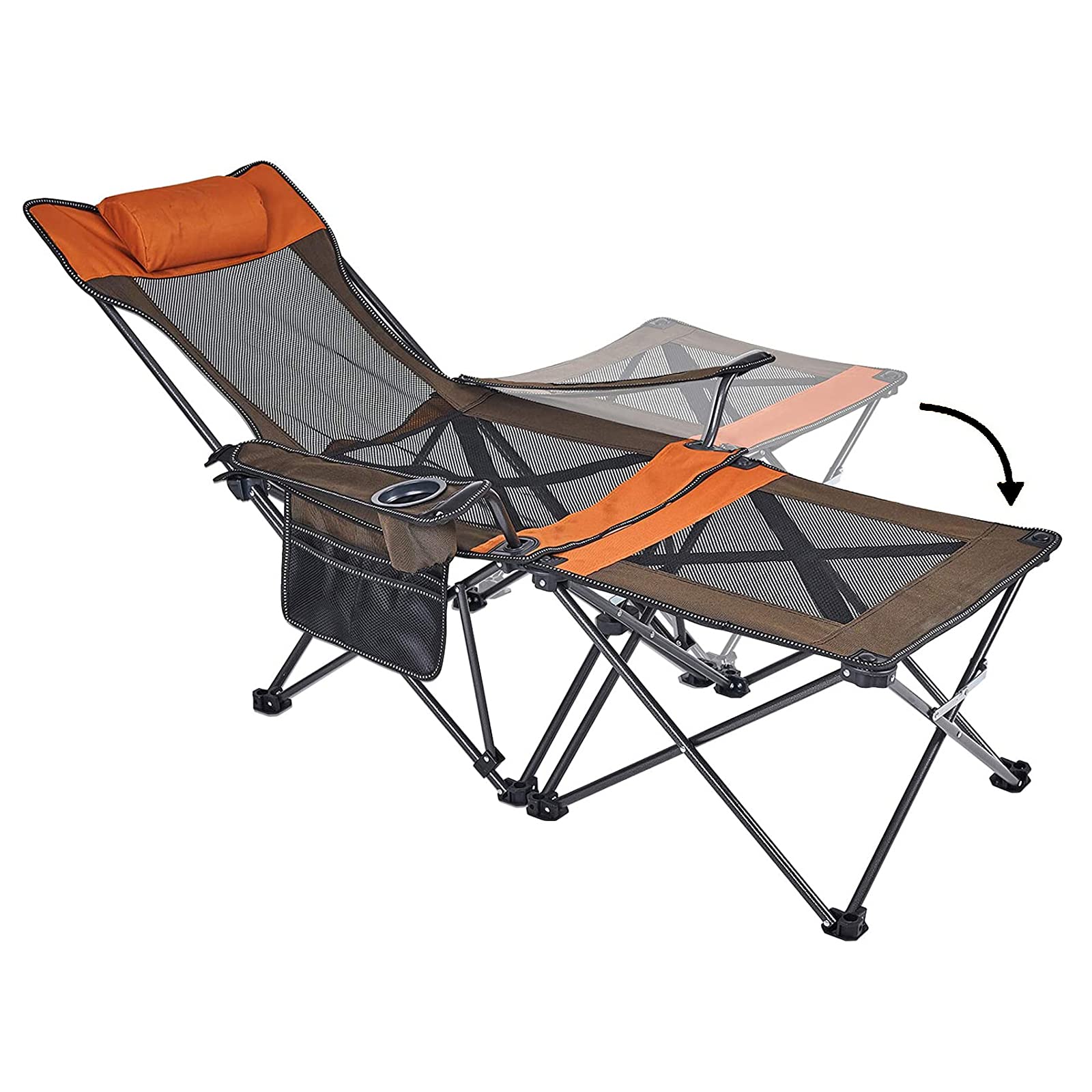 2-in-1 Folding Camping Chair with Detachable Table - Portable Outdoor Recliner for Beach, Fishing, Picnics & Backyard Relaxation | Heavy Duty & Lightweight Design
