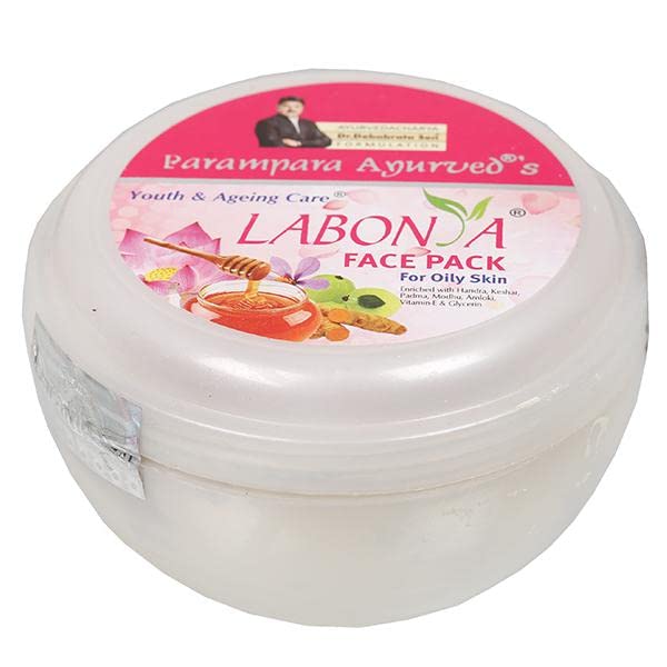 Parampara Ayurved Labonya Face Pack with Amla & Honey - Clay Mask for Oily Skin, Acne & Pimple Treatment | Oil Control, Skin Tightening & Brightening | Hydrating & Rejuvenating Natural Face Mask (100g) | Perfect for Daily Skincare & Spa Treatments