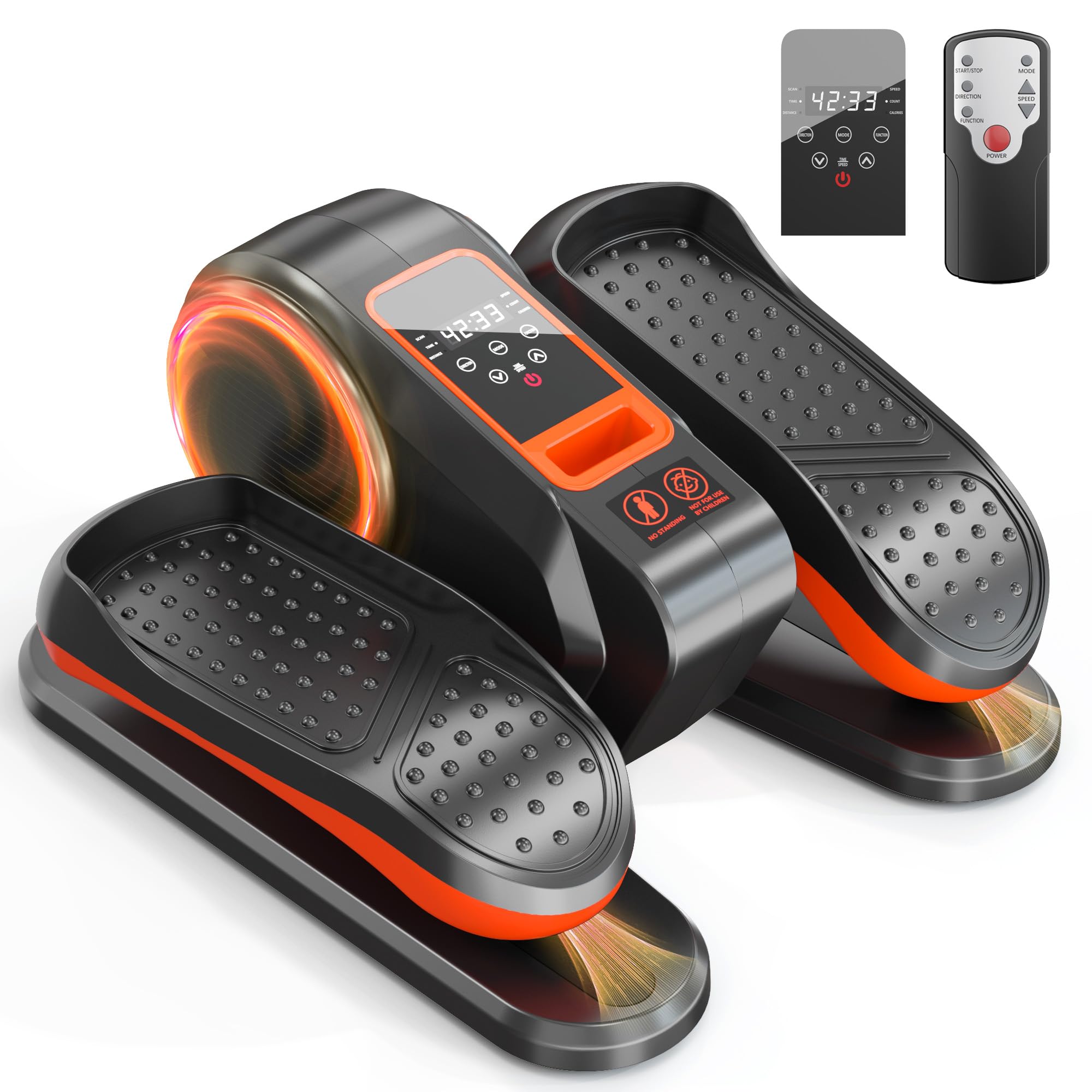 Soges Under Desk Elliptical Machine - 12-Speed Adjustable Seated Pedal Exerciser for Seniors & Adults, Portable Bidirectional Leg Exercise Equipment with Remote Control & Manual Mode - Perfect for Home Office, Physical Therapy & Low-Impact Workouts