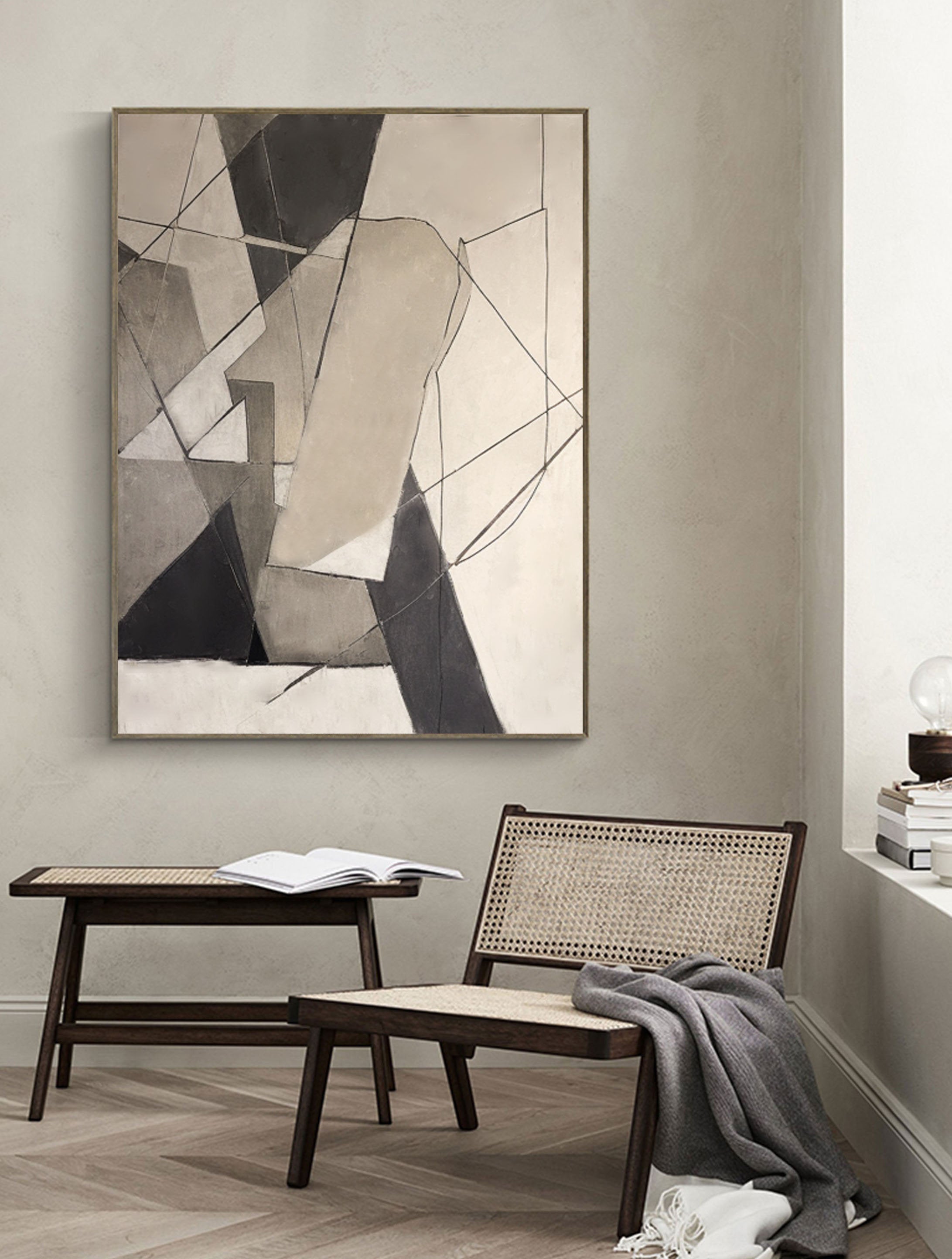 Beige & Brown Abstract Wall Art Print #BB031 - Modern Home Decor for Living Room, Bedroom & Office