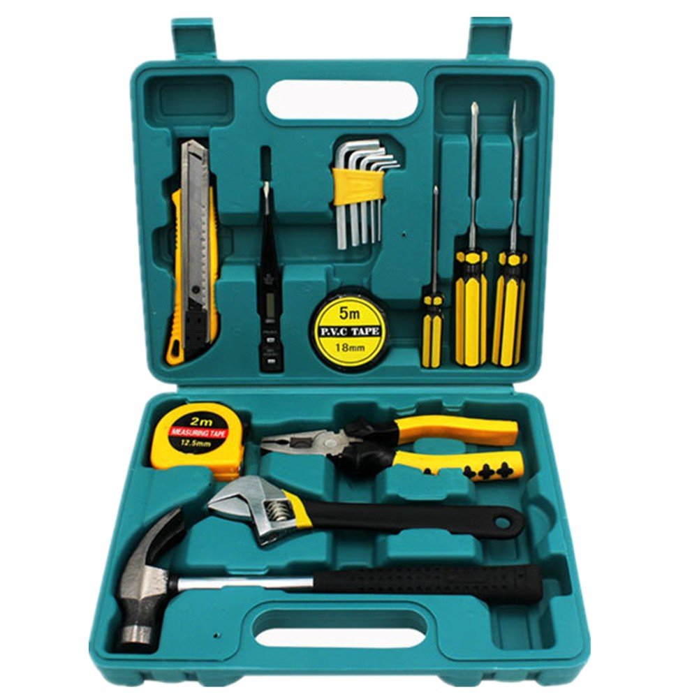 Shiratori 50-Piece Household Tool Set with Durable Plastic Toolbox - Essential Hand Tools for Home Repairs, DIY Projects & Emergency Fixes