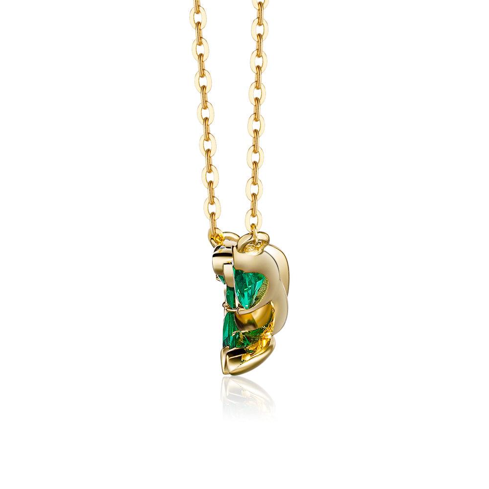 2 Carat Marquise Cut Emerald Olive Branch Pendant Necklace - Elegant Jewelry for Weddings, Anniversaries & Special Occasions