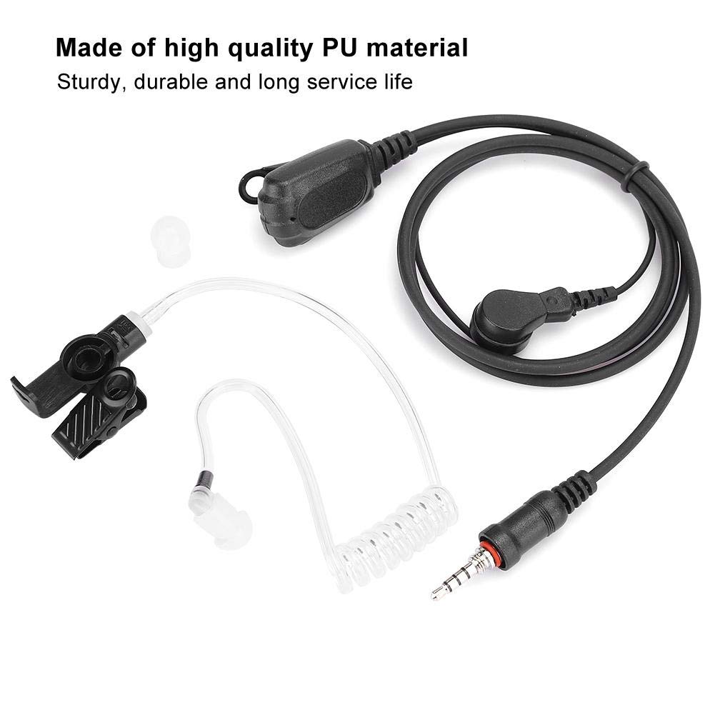 Waterproof IP54 PU In-Ear Surveillance Headset with Clear Acoustic Coil Tube - Compatible with ICOM IC-M33 M25 M34 Radios - Secure Communication for Marine, Security & Outdoor Activities
