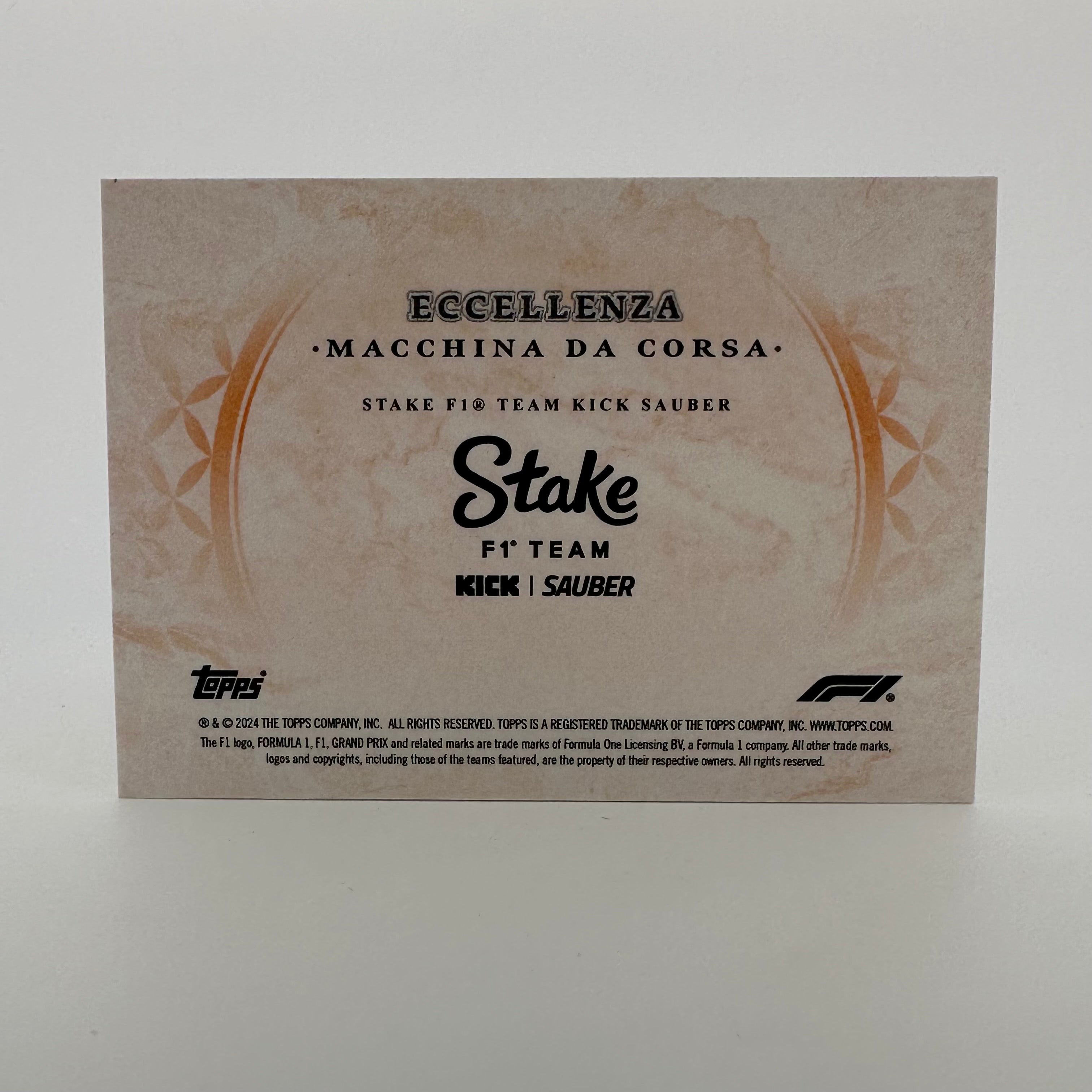 2024 Topps Eccellenza F1 Racing Car Model - 5/5 Stack F1 Team Orange Collectible | Perfect for F1 Fans, Display Shelves & Racing Memorabilia Collections