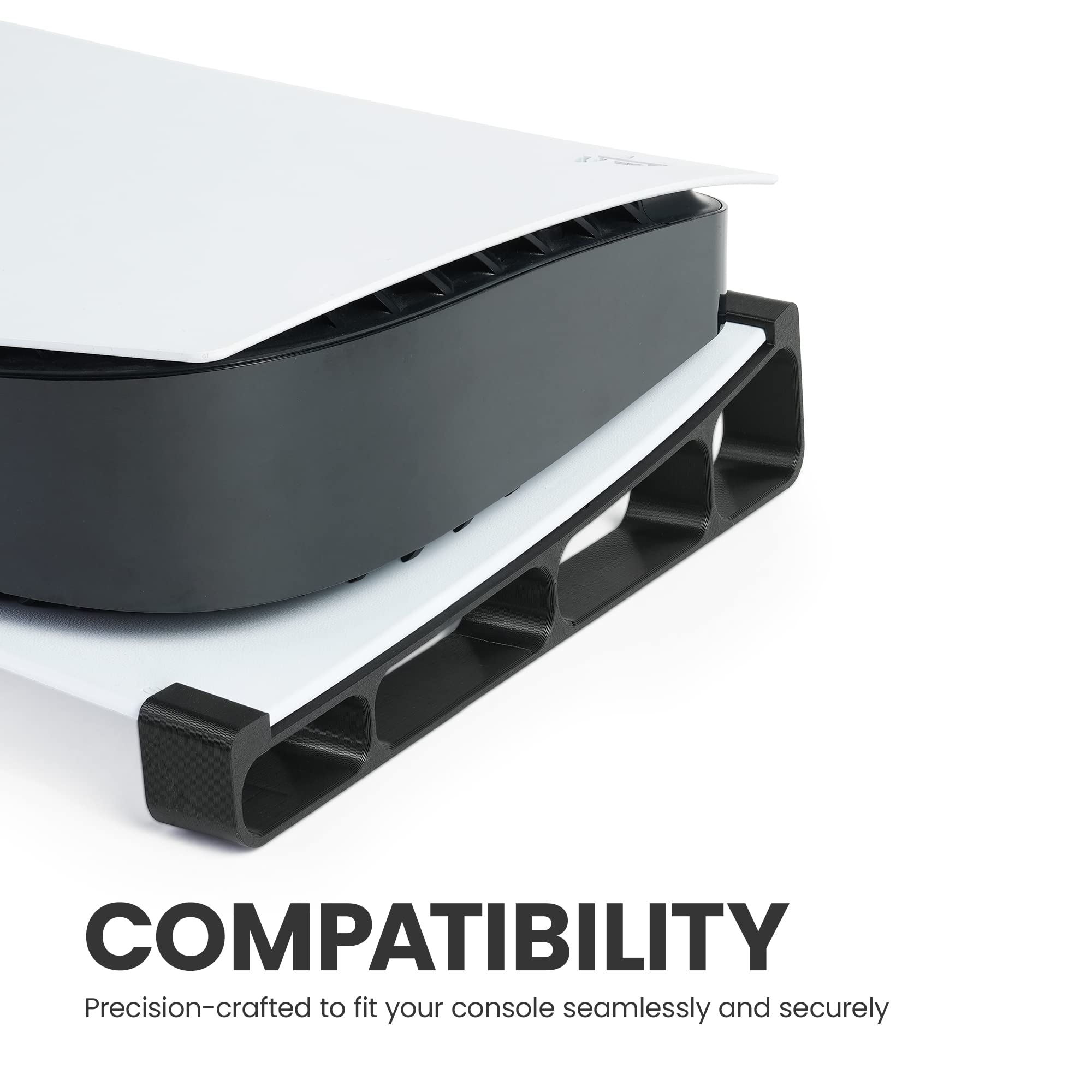 Glistco PS5 Horizontal Stand for Digital Edition - Black | Compatible with PlayStation 5 Console | Perfect for Gaming Setup & Entertainment Center Organization