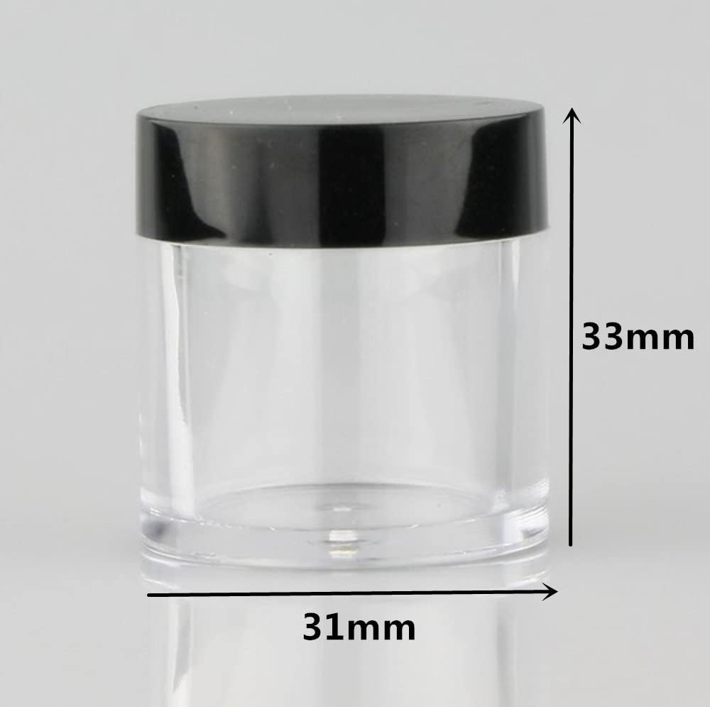 Clear Plastic Jar with Black Lid - 10g Airtight Container for Spices, Herbs & Crafts | Perfect for Kitchen Storage, DIY Projects & Organizing Small Items