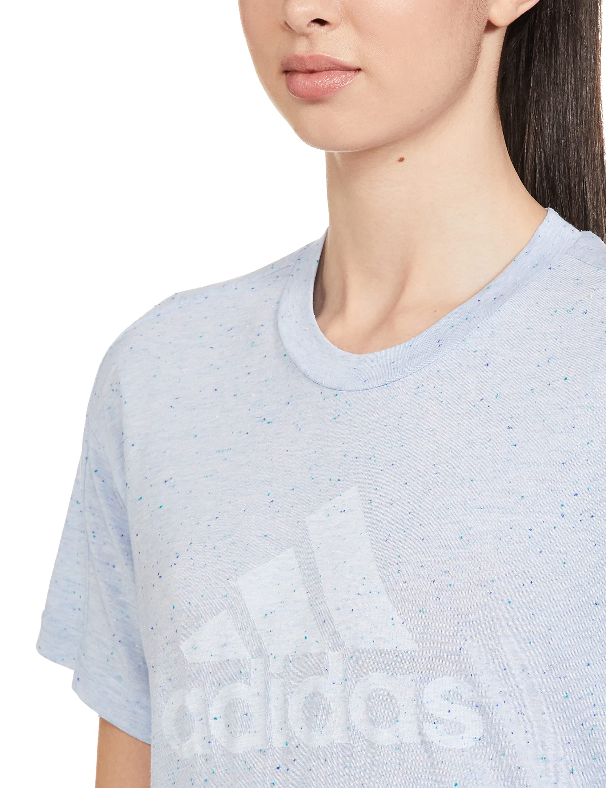 Adidas Women's Printed Fitted T-Shirt - Slim Fit Casual Tee for Running, Yoga & Everyday Wear | Soft Breathable Cotton Activewear Top