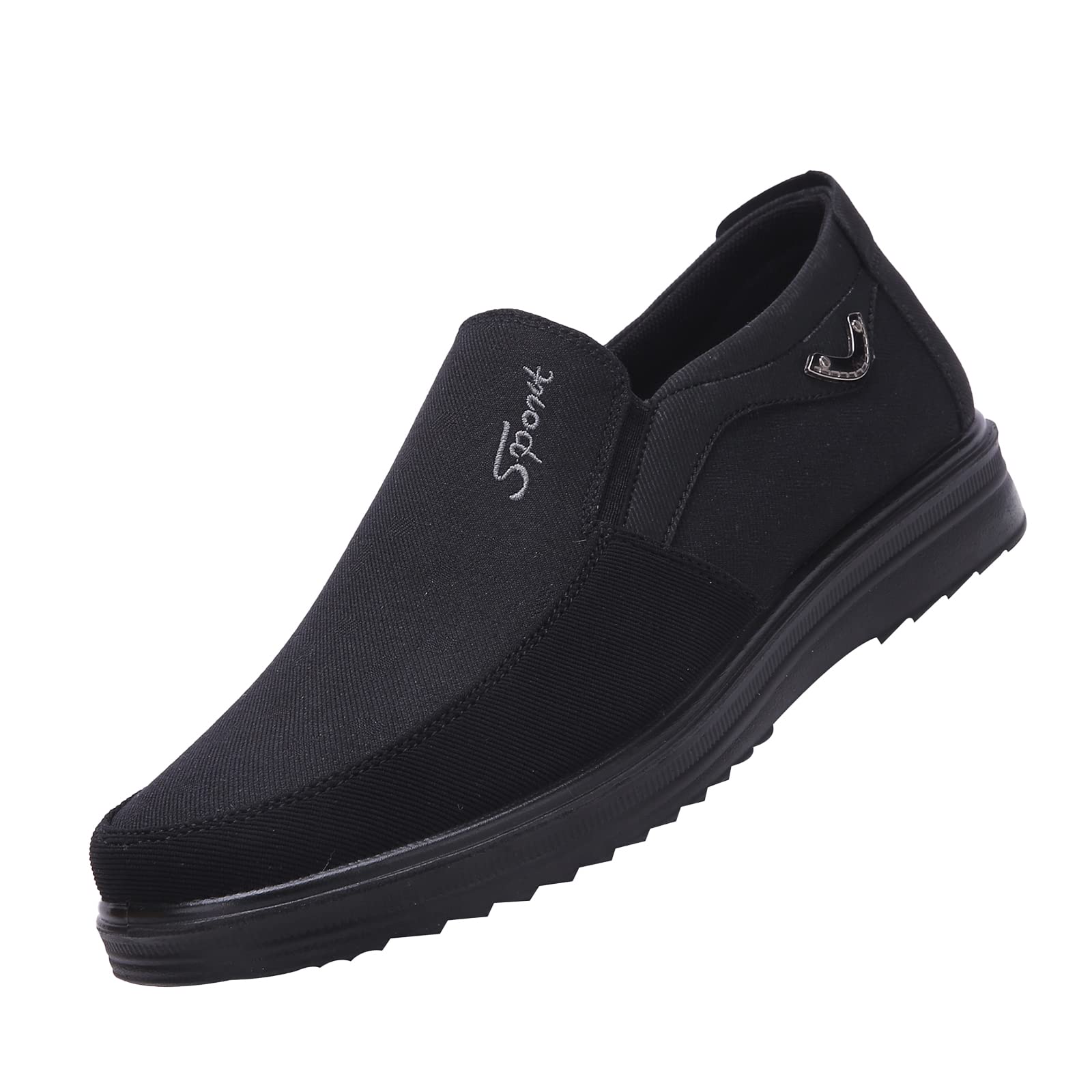 **Men's Arch Support Canvas House Shoes - Breathable Lightweight Stretch Mesh Knit Upper for All-Day Comfort | Indoor & Outdoor Casual Wear**