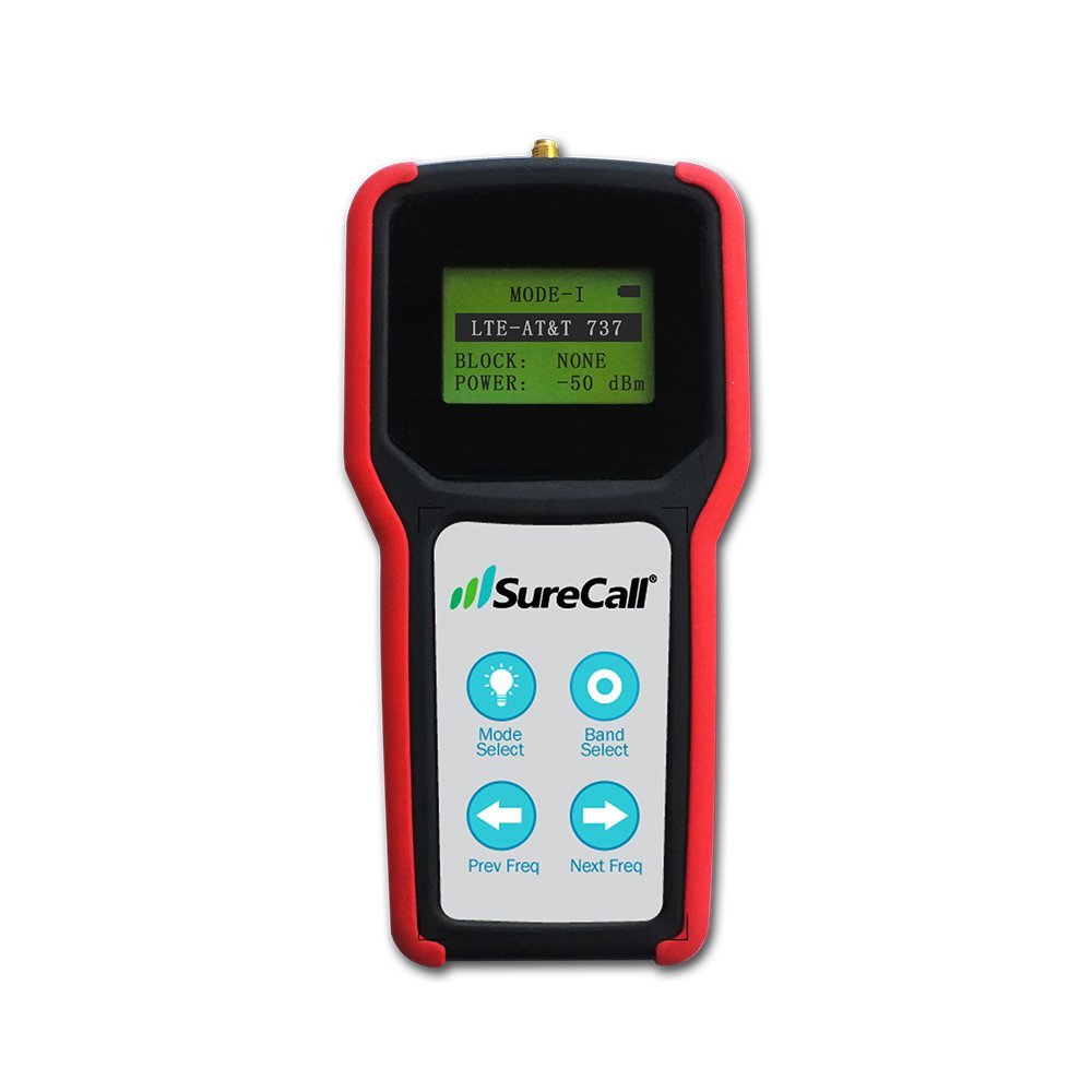 SureCall SC-METER-01 Five-Band RF Signal Meter for 4G LTE, Cellular, PCS & AWS Networks - Professional Cell Phone Signal Booster Installation Tool for Home, Office & Commercial Use