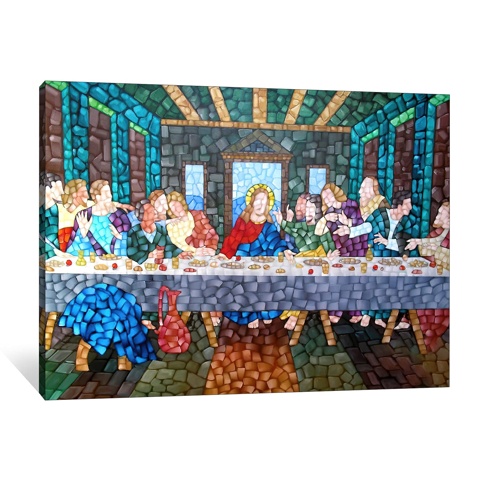TIMUBA The Last Supper Canvas Wall Art - 28x40 Inches Christian Jesus Painting for Dining Room Decor, Home & Church Wall Decorations | Perfect for Religious Gifts, Living Room & Office