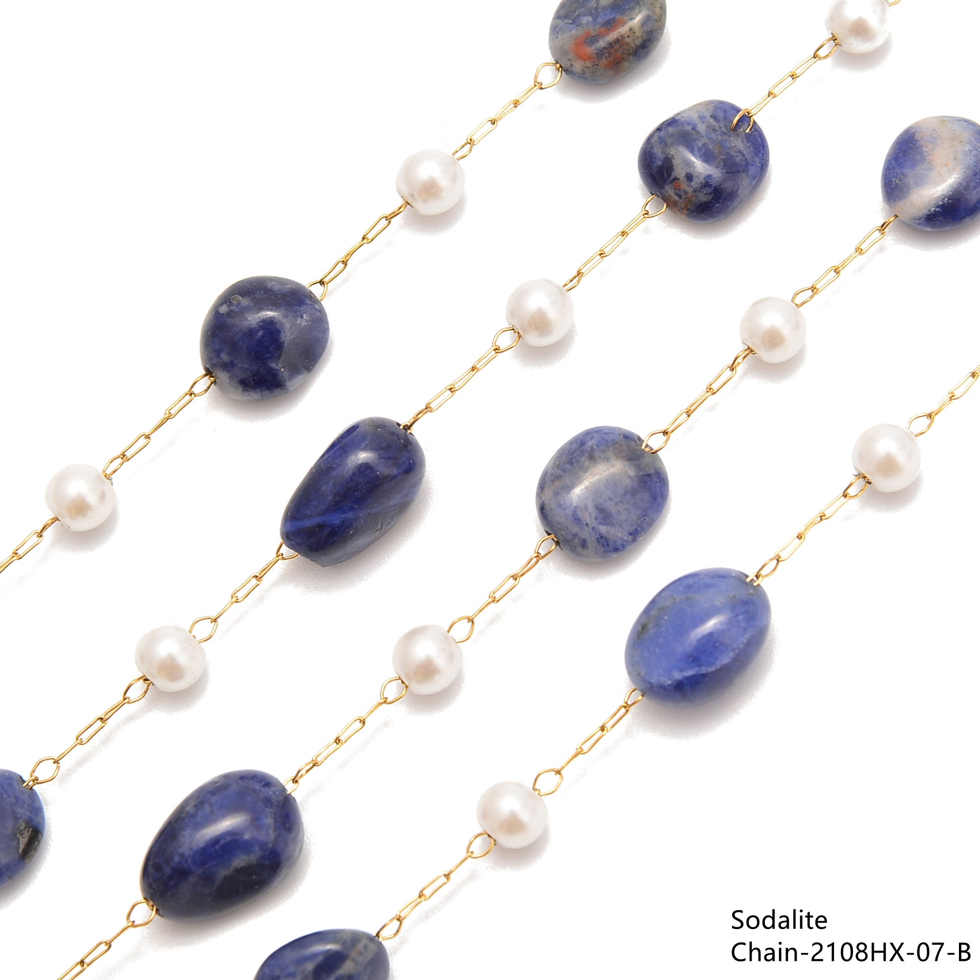 6-8mm Natural Pebble Nugget Beads Multi-Gemstone Chain Bracelet Making Supplies - 1 Meter per Bag for DIY Jewelry, Boho Crafts & Gift Wrapping