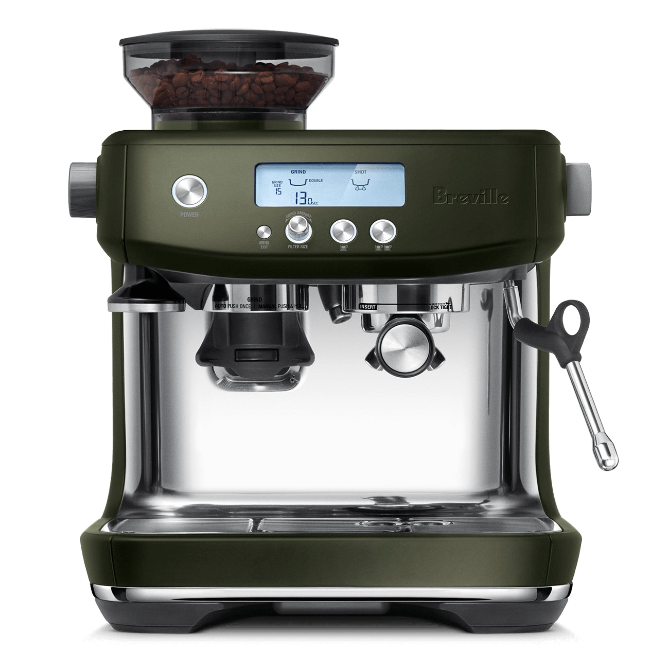 Breville Barista Pro Espresso Machine with Built-in Grinder - Stainless Steel Olive Tapenade Color for Home Baristas & Coffee Lovers | Perfect for Kitchen, Office & Coffee Shops