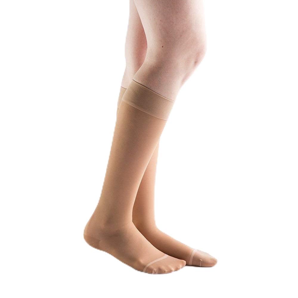 Actifi Women's Sheer 8-15 mmHg Knee High Compression Stockings - Mild Support Closed Toe Socks for Varicose Veins & Circulation - Perfect for Nurses, Travel & Pregnancy