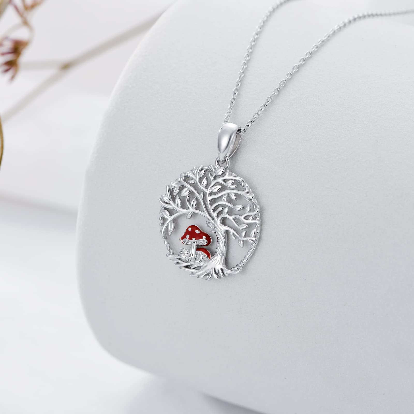 925 Sterling Silver Mushroom Frog Necklace - Cute Botanical Jewelry Gift for Women, Wife, Girlfriend, Sister - Perfect for Birthday, Anniversary & Nature Lovers - Boho Chic Style for Everyday Wear & Special Occasions