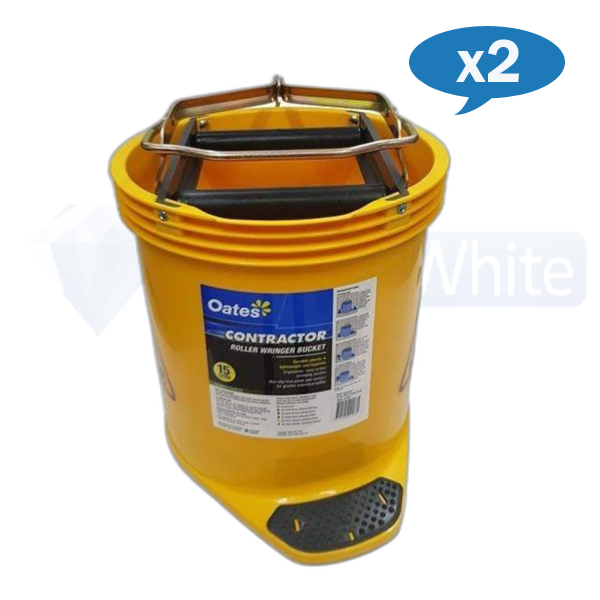 Oates Contractor Wringer Mop Bucket 15L - Heavy Duty Commercial Cleaning Bucket with Wringer for Floors - Ideal for Janitorial, Warehouse & Home Deep Cleaning