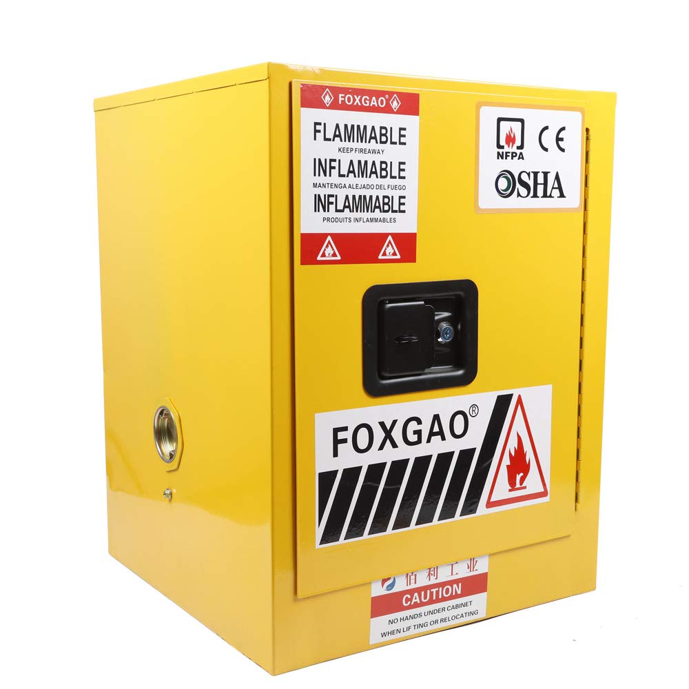 12 Gallon Flammable Liquid Safety Storage Cabinet - Adjustable Shelf, 22x18x18 Inches - Perfect for Garage, Workshop & Laboratory Chemical Storage