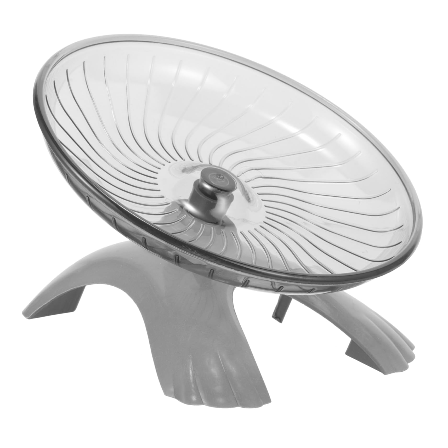Silent Hamster Exercise Wheel - Noiseless Running Wheel for Gerbils, Rats, Hedgehogs & Small Pets - Grey Flying Saucer Design - Perfect for Cage Fitness & Nighttime Playtime