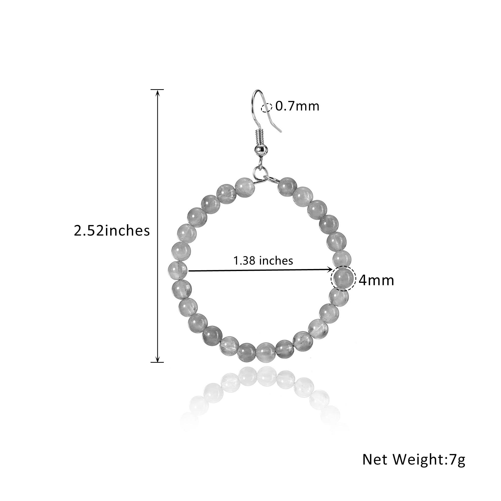 Jovivi Amethyst Rose Quartz Healing Crystal Earrings - Real Natural Stone Gemstone Hoop Dangle Earrings for Women | Reiki Jewelry, Chakra Balancing, Meditation & Spiritual Healing Accessories