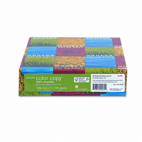Premium Mohawk 100% Recycled Color Copy & Laser Paper - 96 Brightness, 28lb, Letter Size (8.5