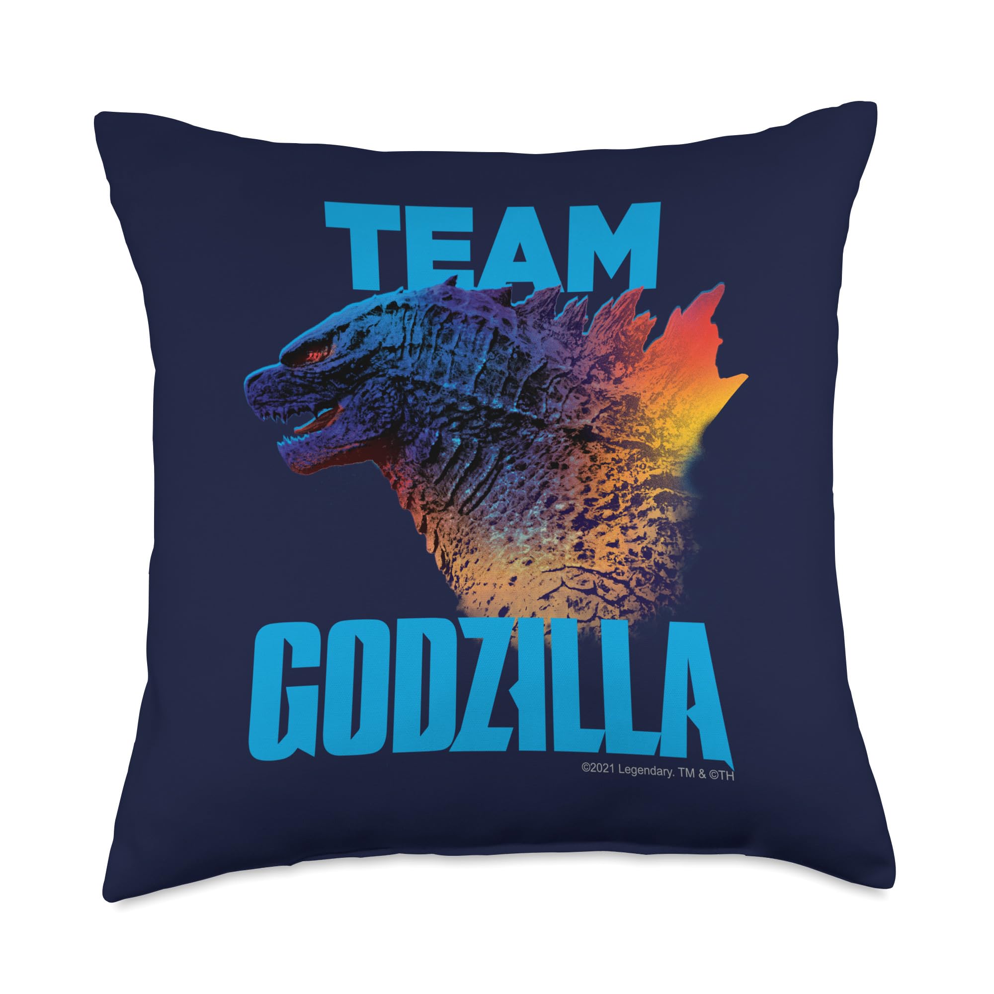 Godzilla vs Kong - Official Team Godzilla Neon Throw Pillow - Soft Decorative Cushion for Movie Fans, Gaming Room & Anime Lover's Bedroom
