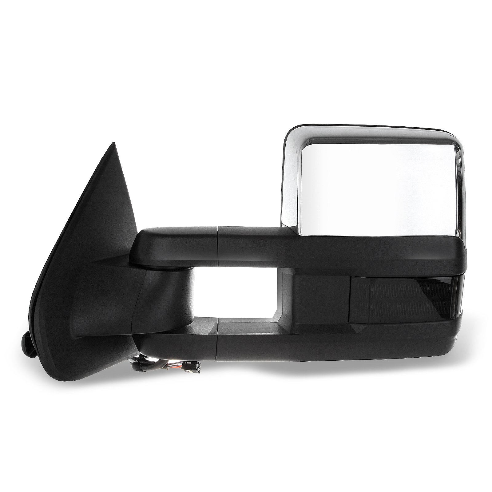 CCiyu Power Heated Towing Mirrors - Left & Right Chrome Side Mirrors Compatible with 2014-2018 Chevy/GMC 1500 & 2015-2019 Chevy/GMC 2500/3500 Trucks - Features Turn Signal Lights & Defrost Function - Perfect for Towing, Off-Roading & Winter Driving