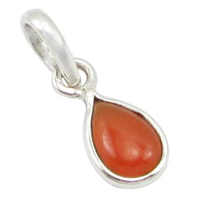 925 Sterling Silver Real Carnelian Pendant Necklace - December Birthstone Jewelry Gift for Women - Perfect for Christmas, Birthdays & Special Occasions