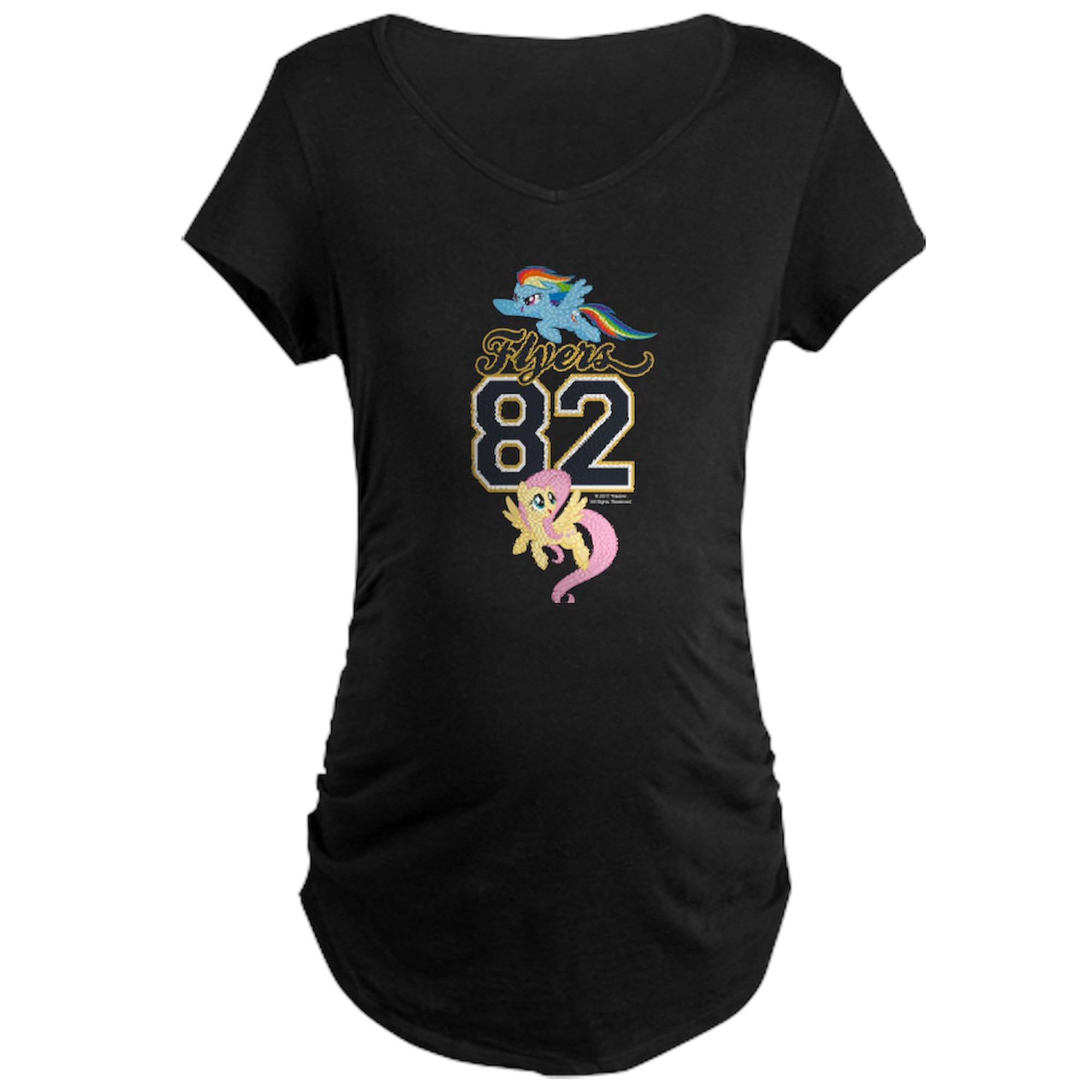 My Little Pony Maternity T-Shirt for Women - Ruched Side Dark Tee for Pregnancy Comfort | Perfect for Baby Showers, Maternity Photos & Casual Wear