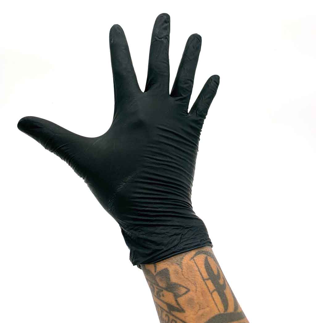 Premium Black Pearl 6mil Nitrile Exam Gloves - Powder Free, Latex-Free, Disposable Medical Gloves for Healthcare, Tattoo, Salon & Food Handling - Box of 100 Gloves