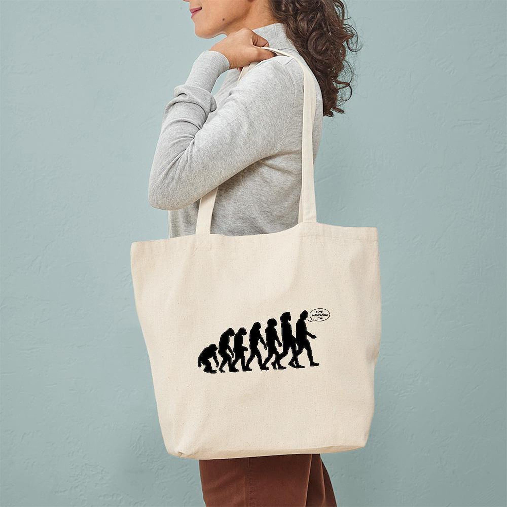 Stop Following Me Tote Bag - Natural Canvas Reusable Shopping Bag for Groceries, Beach & Everyday Use | Eco-Friendly Cotton Tote with Funny Slogan