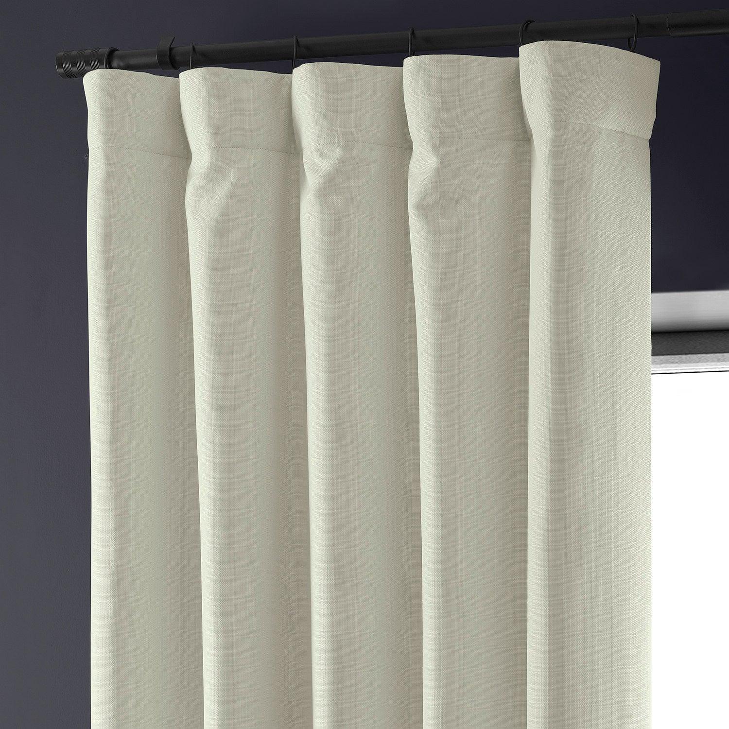 Excursion Ivory Faux Linen Blackout Curtains for Bedroom & Living Room - Thermal Insulated Hotel Style Window Drapes for Light Blocking & Privacy