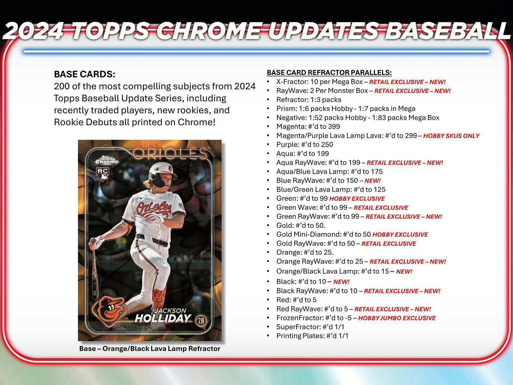 2024 Topps Chrome Update Series Baseball Hobby Box - 24 Packs with Exclusive Rookie Cards & Autographs - Perfect for Collectors and Fantasy Baseball Fans