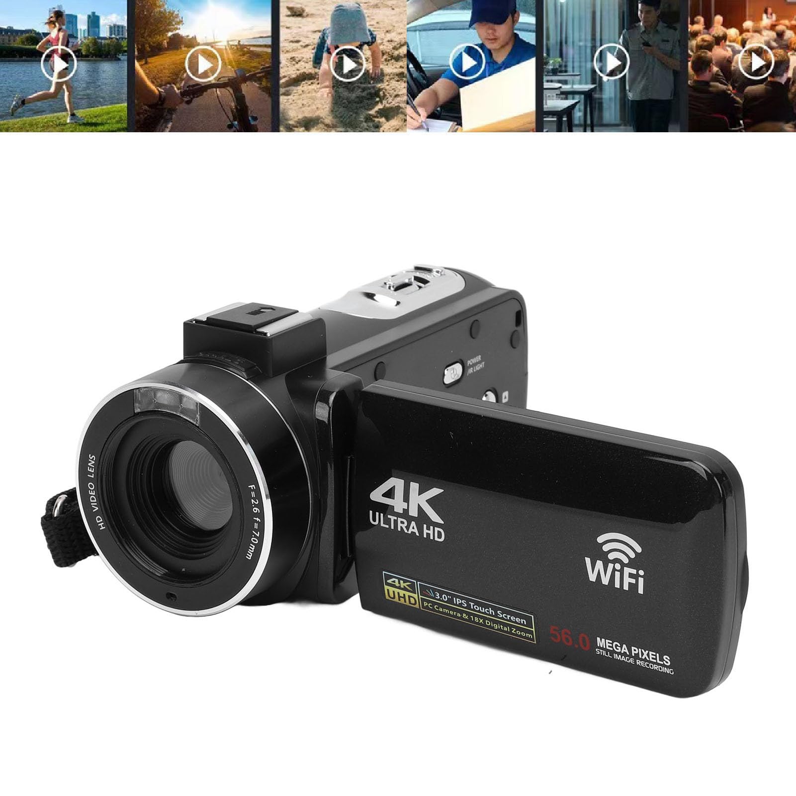 4K 56MP HD Vlogging Camera with 3