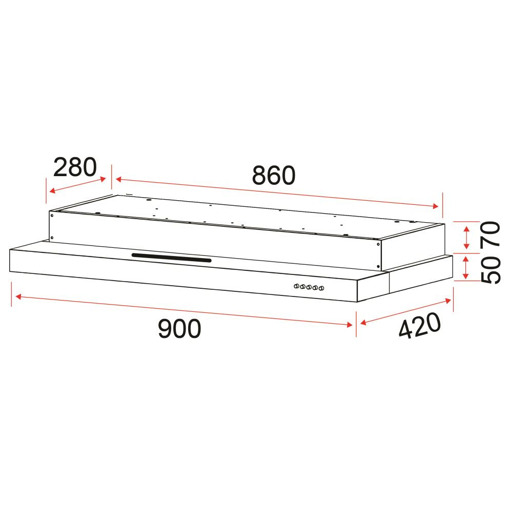 EF EFCH 9211 HM SS Stainless Steel Range Hood - 30 Inch Under Cabinet Kitchen Vent Hood with 3 Speed Exhaust Fan, LED Lights - Perfect for Modern Home Cooking & Smoke Removal