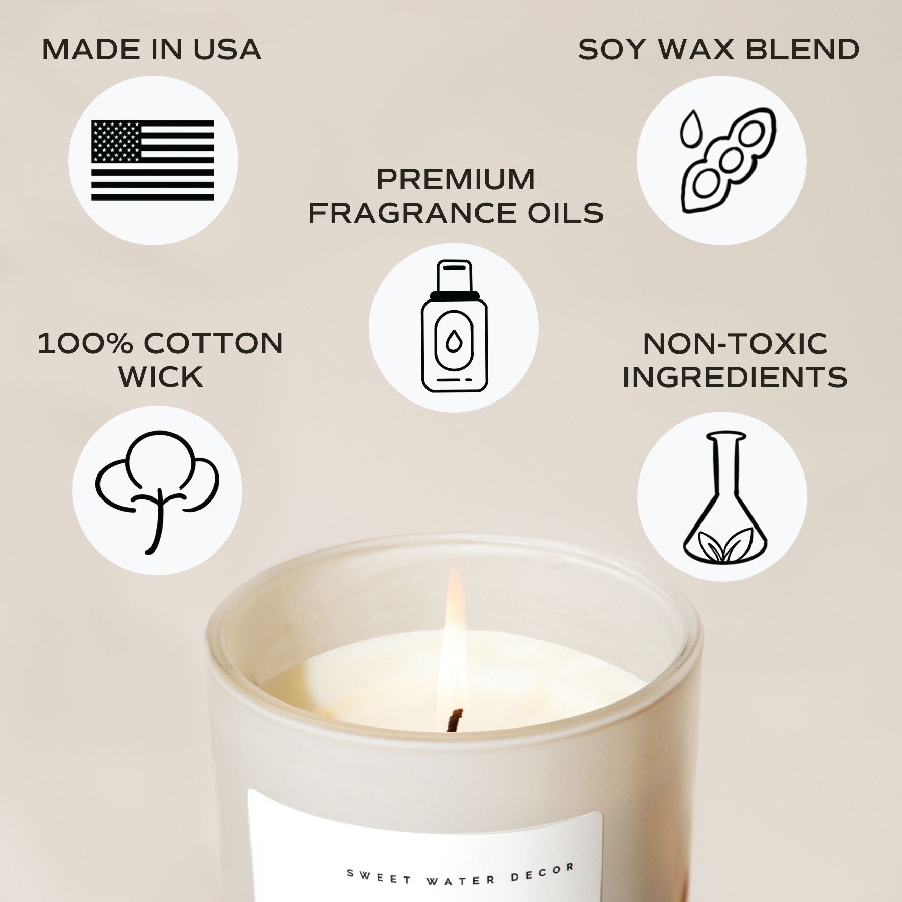 Cozy Tan Matte Jar Candle - Long-Lasting Scented Soy Wax Candle for Home, Office & Relaxation - Perfect for Fall Decor, Gifts & Aromatherapy