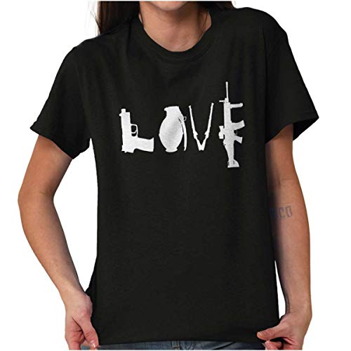 Love Pistol Rifle Arms Owner America Women's Graphic T-Shirt | Patriotic Gun Rights Tee for Women | Casual Wear & Second Amendment Support