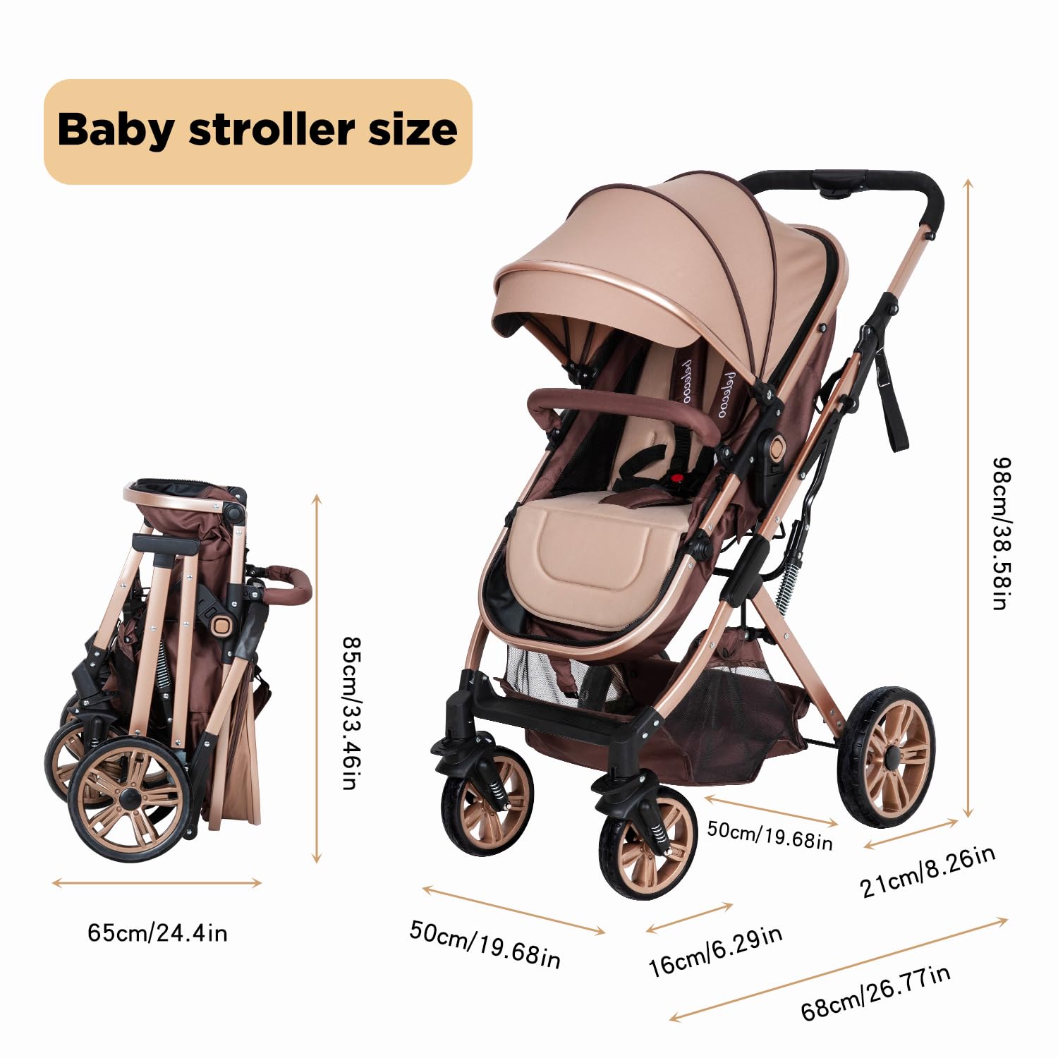 Best Baby Stroller for Newborns - Foldable Lightweight Pushchair with Adjustable Canopy, Shock-Absorbent Wheels & Reclining Seat | Perfect for Travel, Shopping & Daily Walks