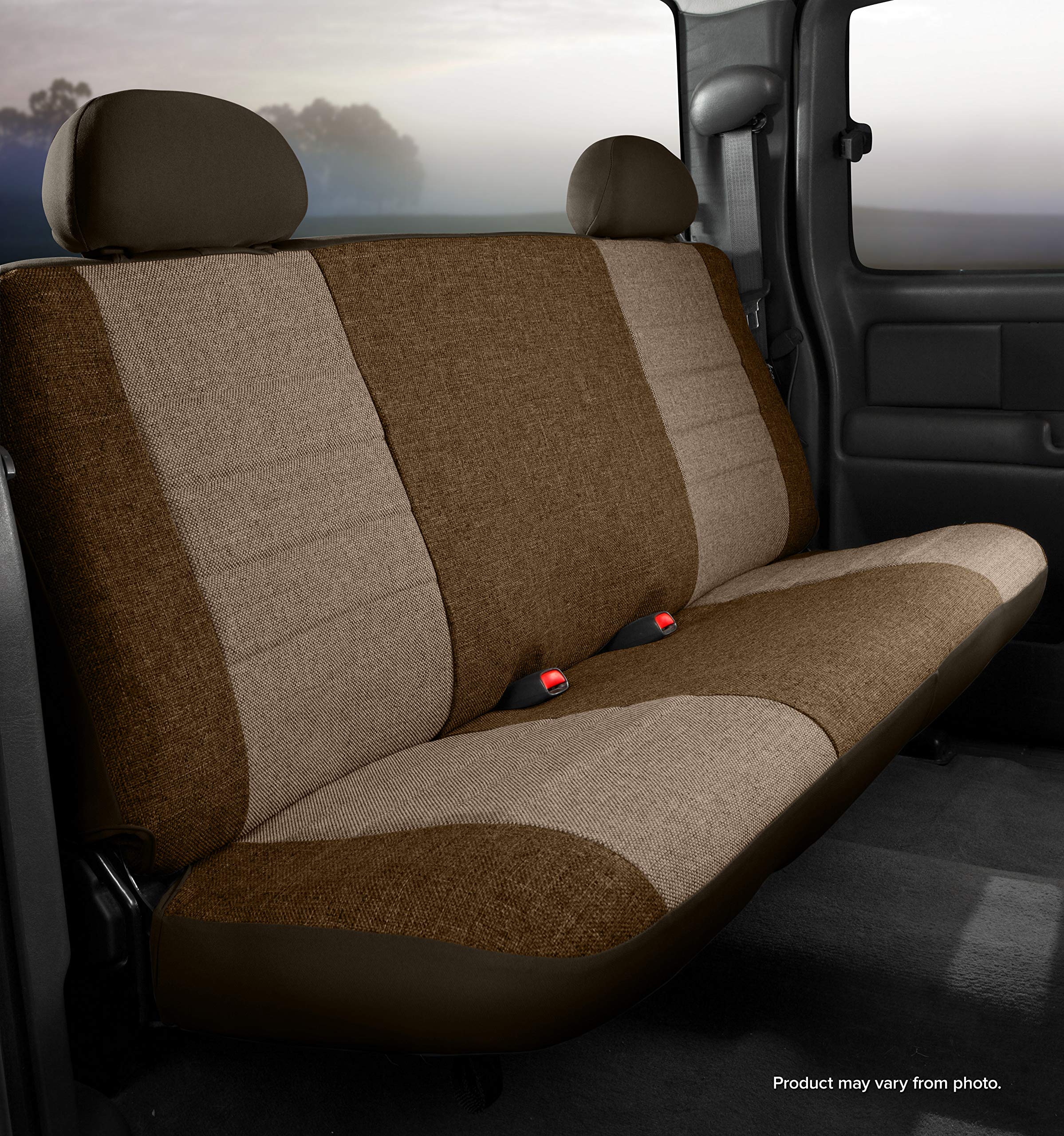 Fia OE37-7 Taupe Custom Fit Front Seat Cover for Bench Seat - Premium Tweed Fabric, Universal Car Seat Protector (Taupe Color) | Perfect for Trucks, SUVs & Sedans - Waterproof & Durable Protection