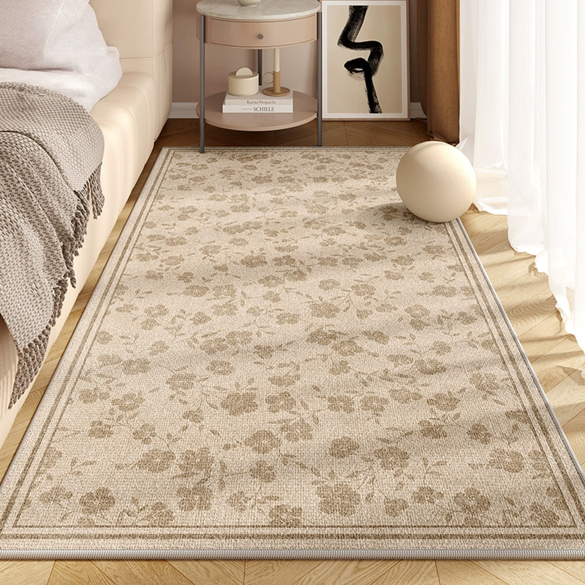 Vintage Floral Easy Clean Rug - Spillproof & Pet Friendly Area Rug for Bedroom, Living Room & Nursery - Final Sale
