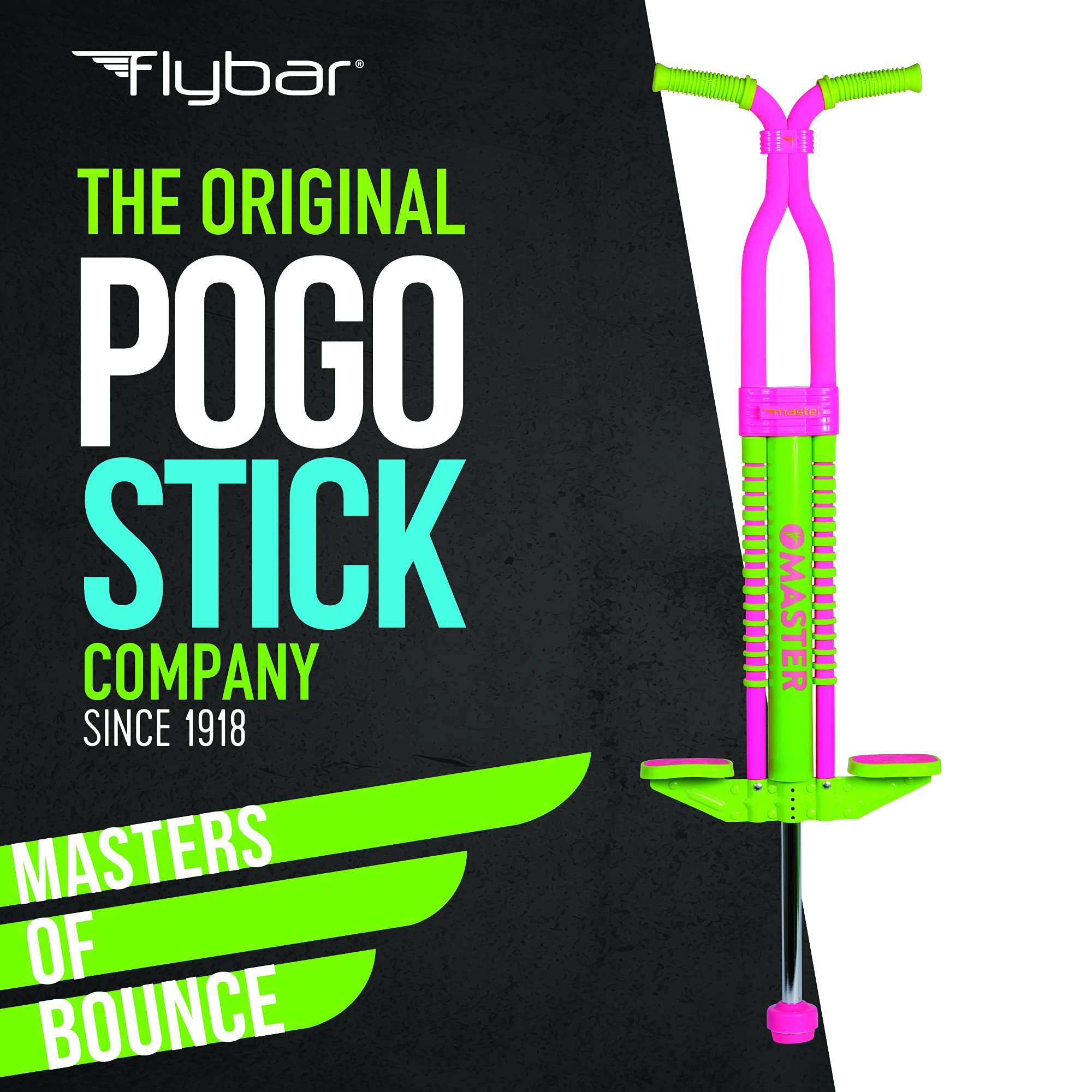 **Flybar Master Pogo Stick for Kids & Teens - Ages 9+, Supports 80-160 lbs, Non-Slip Handles & Pegs, Durable Outdoor Toy for Boys & Girls - Perfect for Backyard Fun, Playgrounds & Active Play**